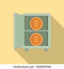 Crowdfunding money safe icon. Flat illustration of crowdfunding money safe vector icon for web design