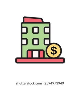 Crowdfunding Office Icon Vector Illustration
