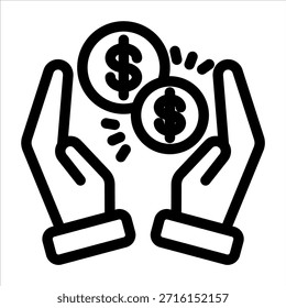 Icono de esquema de financiación colectiva. Ilustración vectorial simple sobre fondo blanco