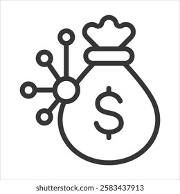 Crowdfunding Outline Icon Vector Illustration