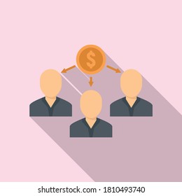 Crowdfunding people network icon. Flat illustration of crowdfunding people network vector icon for web design