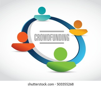 crowdfunding people network sign concept illustration design graphic