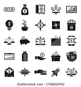 Crowdfunding platform community icons set. Simple set of crowdfunding platform community vector icons for web design on white background