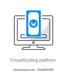 Crowdfunding Platform and fundraising icon concept