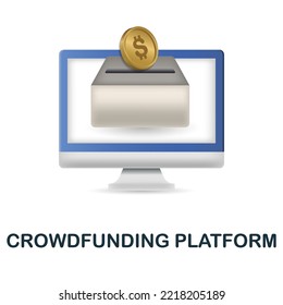 Crowdfunding Platform icon. 3d illustration from fintech industry collection. Creative Crowdfunding Platform 3d icon for web design, templates, infographics and more