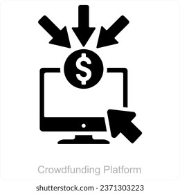Crowdfunding Platform and crowdfunding icon concept