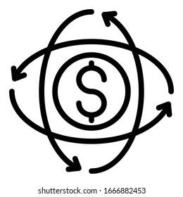 Icono de plataforma de crowdfunding. Esquema icono vectorial de plataforma de crowdfunding para diseño web aislado en fondo blanco
