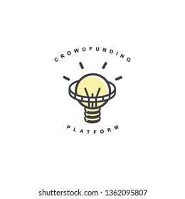Crowdfunding platform logo. A platform for fundraising via the Internet