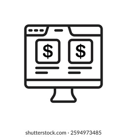 Crowdfunding Platform Outline Icon Vector Illustration