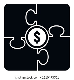 Crowdfunding puzzle icon. Simple illustration of crowdfunding puzzle vector icon for web design isolated on white background