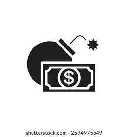 Crowdfunding Risk Filled Icon Vector Illustration