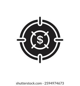 Crowdfunding Target Filled Icon Vector Illustration