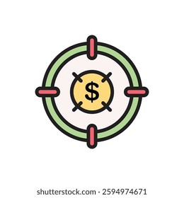 Crowdfunding Target Icon Vector Illustration