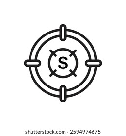 Crowdfunding Target Outline Icon Vector Illustration