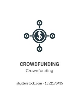 Crowdfunding vector icon on white background. Flat vector crowdfunding icon symbol sign from modern crowdfunding collection for mobile concept and web apps design.