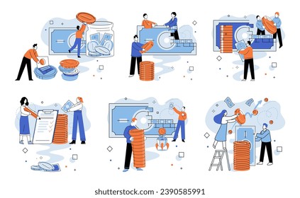 Crowdfunding. Vector illustration. Backers become part community invested in project success in crowdfunding empowers individuals to impact projects they believe in Contributions provide