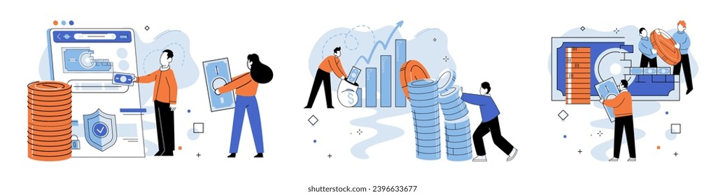 Crowdfunding. Vector illustration. Donations spark support and momentum in crowdfunding campaigns serves as testing ground for market viability Financial backing helps businesses overcome