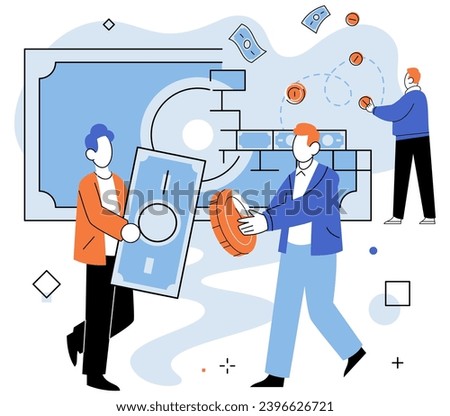 Crowdfunding. Vector illustration. Financial support accelerates pace research in crowdfunding promotes community and shared purpose among backers Backers contributions protect