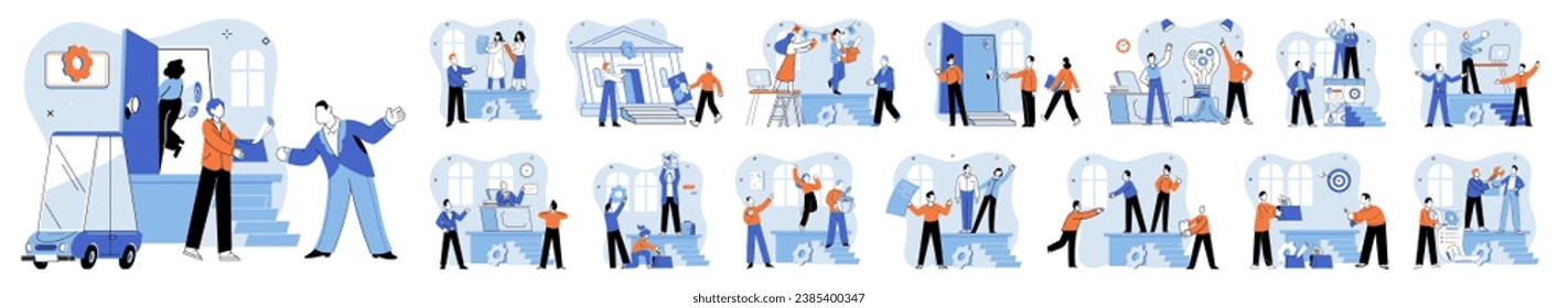 Crowdfunding. Vector illustration. Crowdfunding platforms reach wide audience potential supporters Financial support launches new products or services through crowdfunding Backers become part