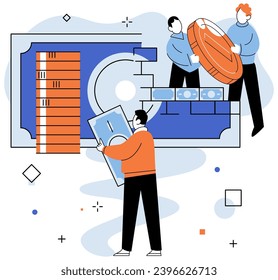 Crowdfunding. Vector illustration. The success crowdfunding project showcases power collective action Crowdfunding allows individuals to support causes they are passionate about Financial backing