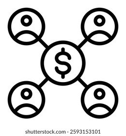 Crowdfunding Vector Line Icon Design