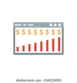 Icono de navegador web de crowdfunding. Icono vectorial de navegador web de crowdfunding aislado en fondo blanco