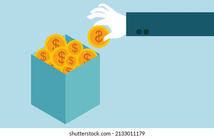 crowdfunding,investing into idea, funding project by rising monetary contributions, vector iilustration
