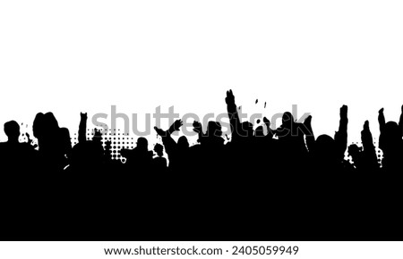 Crowds of people jumping, people silhoutte Vector illustration