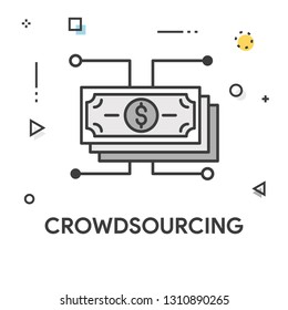 Crowdsourcing Colored Line Icon
