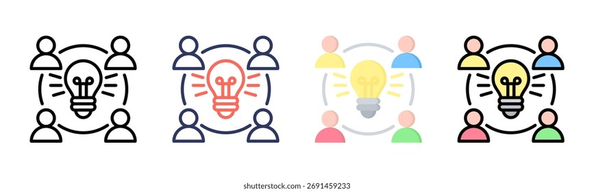 Crowdsourcing ícone definir coleção de vários estilos