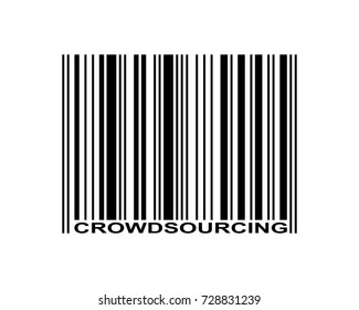 Crowdsourcing word and barcode icon