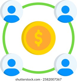 Crowfunding Icon Flat Vector Illustration