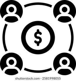 Crowfunding Icon Glyph Vector Illustration