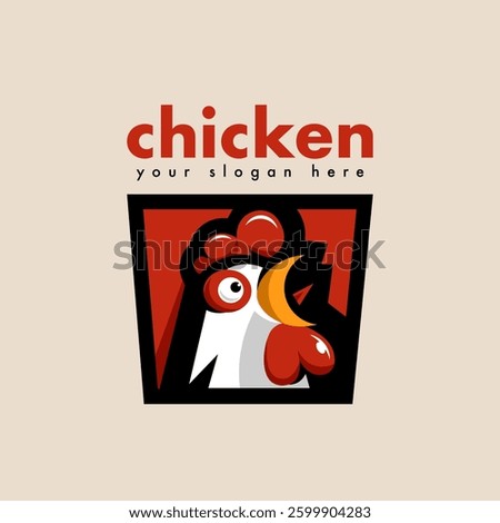 crowing rooster logo for fried chicken food restaurant business