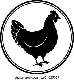 A crowing rooster silhouette with flowing lines