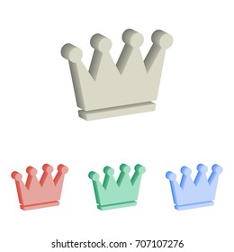 Crown - 3d isometric vector icons. Illustrations isolated for graphic and web design.