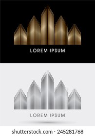 Crown abstract, designed using gold line, logo, symbol, icon, graphic, vector .