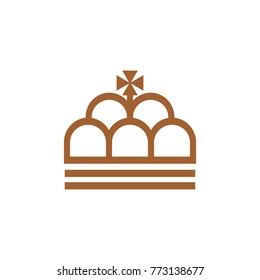 Crown abstract logo design king queen logotype geometric illustration