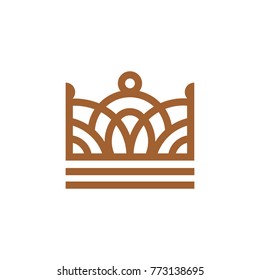 Crown abstract logo design king queen logotype geometric illustration