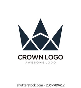 Crown abstract logo design silhouette
