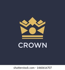 Crown abstract Logo design vector template. Vintage Crown Logo Royal King Queen symbol Logotype concept icon. - stock vector