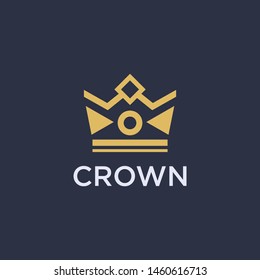 Crown abstract Logo design vector template. Vintage Crown Logo Royal King Queen symbol Logotype concept icon. - stock vector