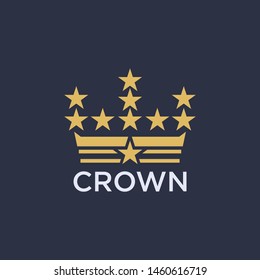 Crown abstract Logo design vector template. Vintage Crown Logo Royal King Queen symbol Logotype concept icon. - stock vector