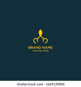 Crown Abstract logo template design in Vector illustration 