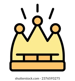 Vector de contorno de icono de ventaja de corona. Juego de ganancias. Color de idea crítico