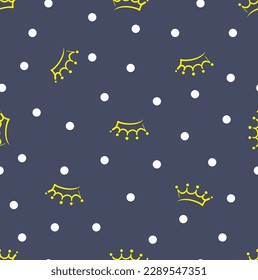 CROWN ALL OVER PRINT WITH POLKA DOT SEAMLESS PATTERN VECTOR