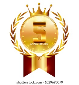 Crown anniversary gold icon