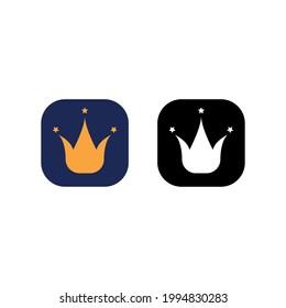 Diseño del logo del vector de la aplicación de la corona