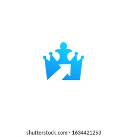 crown with arrow, vector logo