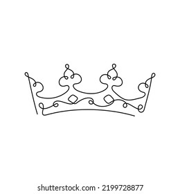 Crown artistic continuous line illustration. svg